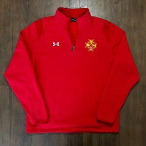 Under Armour ColdGear 1/4 Zip Pullover Red L — Fire Dept Embroidery